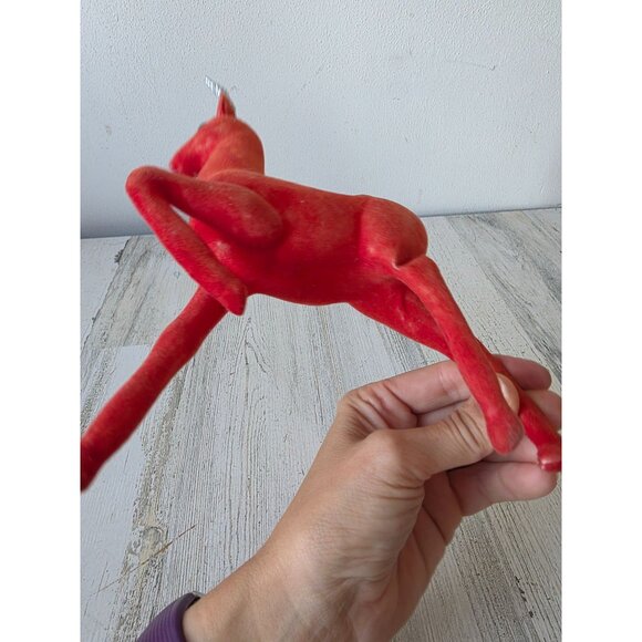 Vintage celluloid red felt reindeer glitter deer Xmas decor large - Picture 5 of 8